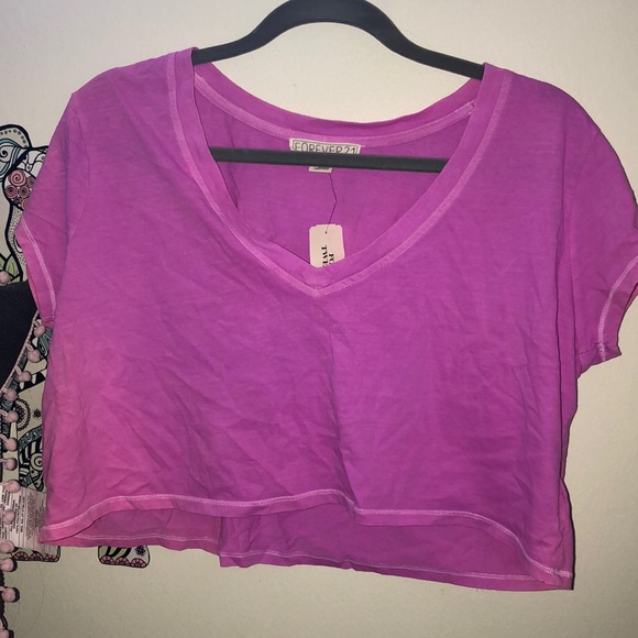 neon purple crop top